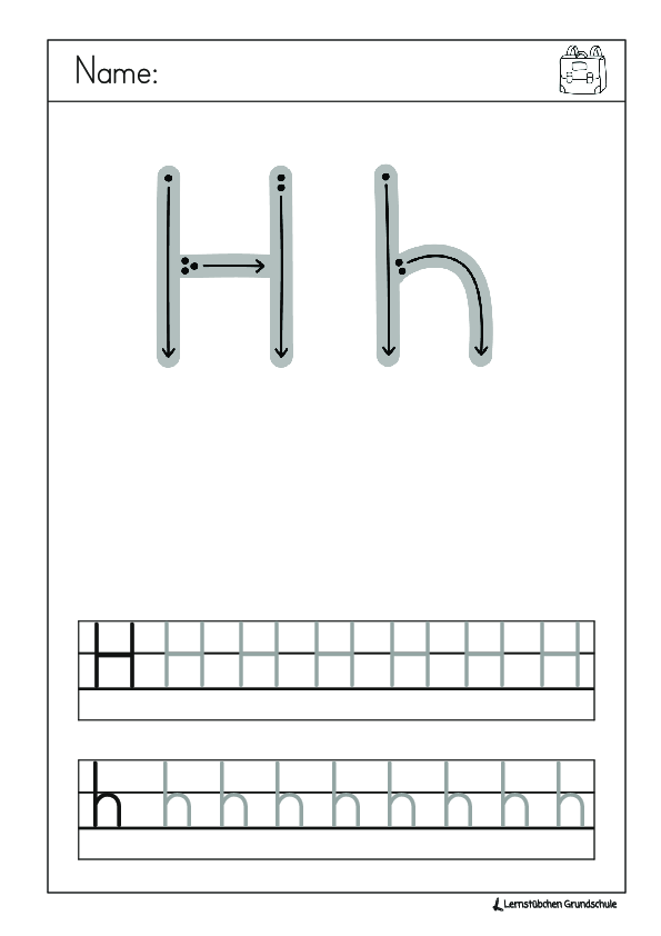 überarbeitete Schreibblätter zu G, H, K und R (in DS)